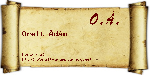 Orelt Ádám névjegykártya